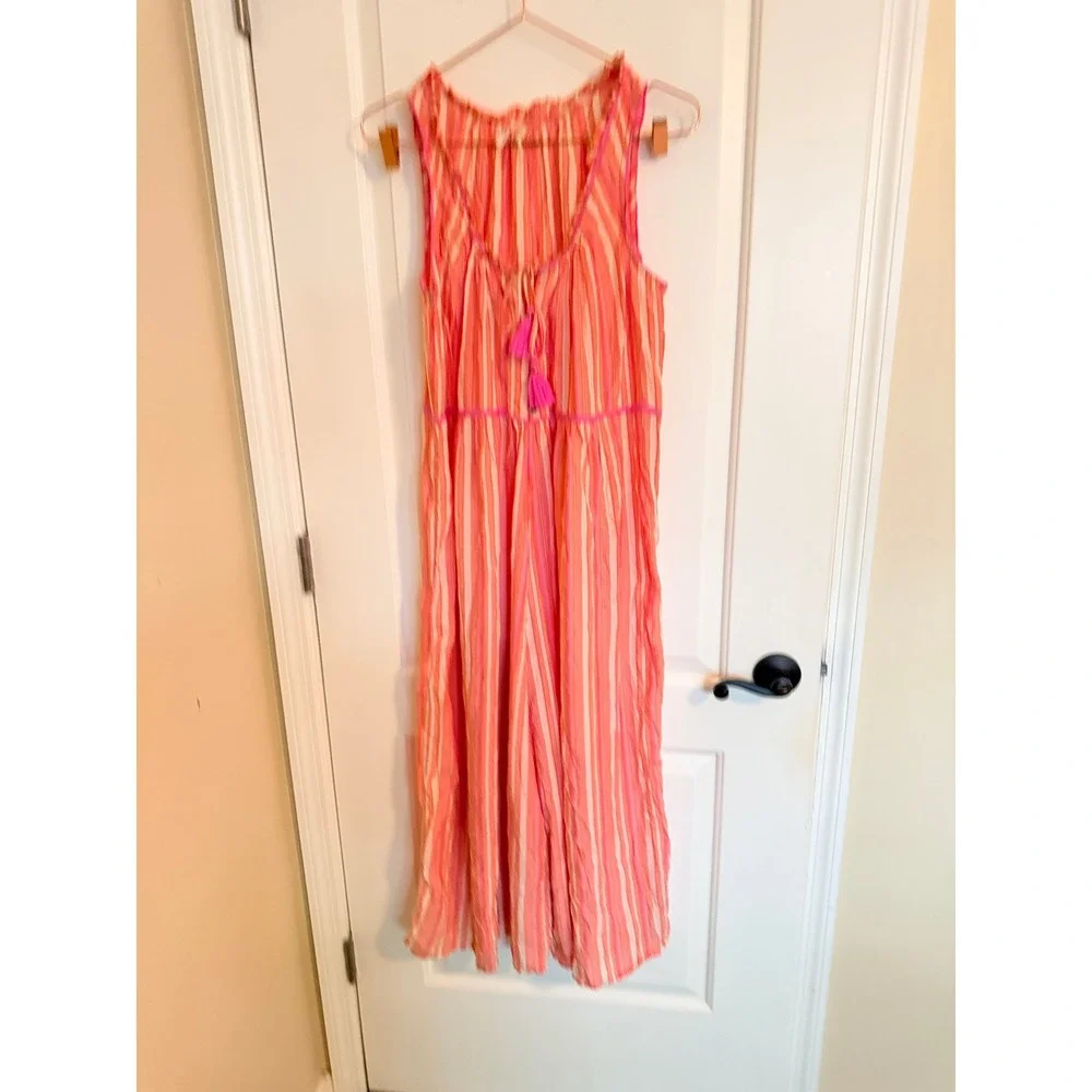 Anthropologie striped jumpsuit